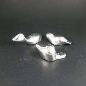 VINT. STUDIO ART SET OF 3, ARTIST "STIEFEL" SIGNED, ALUMINUM ANIMAL FIGURINES